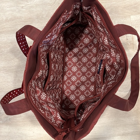 Dark red polkadot bow purse/tote - Picture 4 of 4